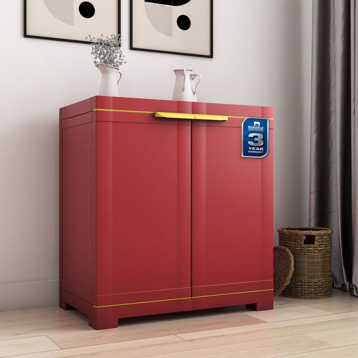 Nilkamal Freedom Mini Small (FMS) Plastic Storage Cabinet (Bright Red / Yellow)