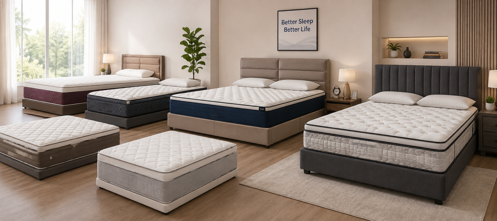 Discover comfortable and durable mattresses at Singla Foam & Furniture, designed to provide the right support and a restful sleeping experience.