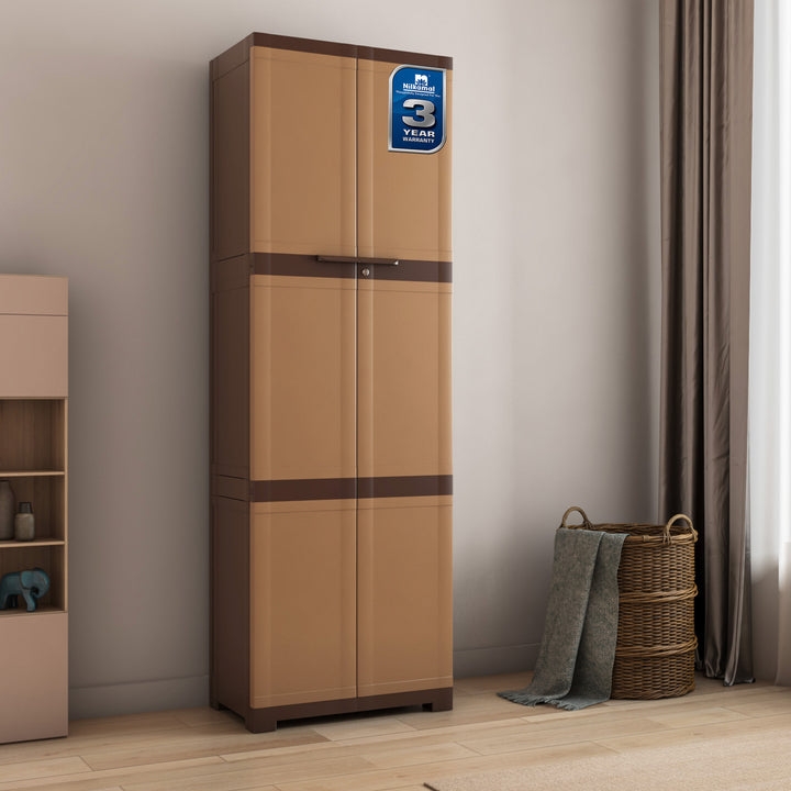 Nilkamal Freedom Mini Large (FML) Plastic Cabinet for Storage (Sandy & Dark Brown)