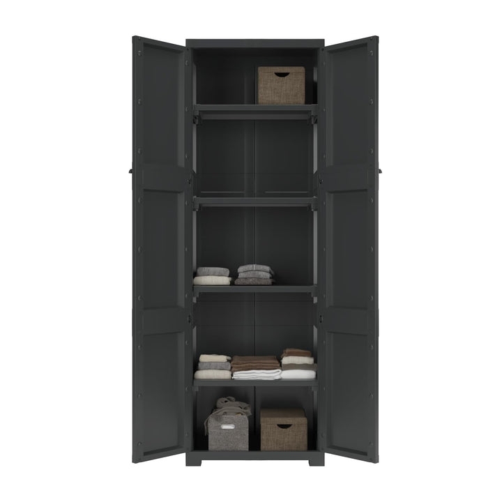 Nilkamal Freedom Large (FML) Plastic Storage Cabinet (Charcoal Grey)