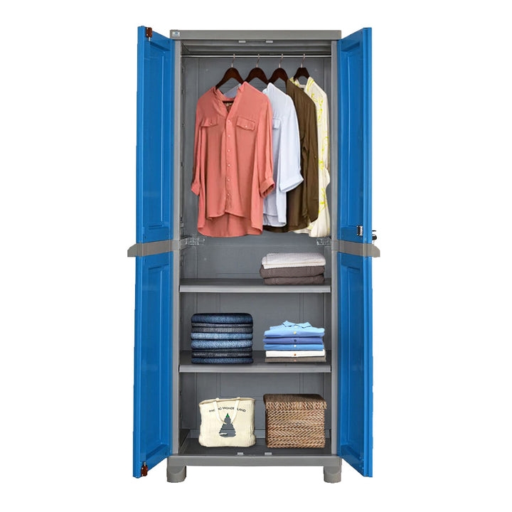 Nilkamal Freedom Big 1 (FB1) Plastic Storage Cabinet (Deep Blue and Grey)
